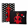 Pack estuche 22x17 cm y libreta 17x24 cm, diseño María Rojo Liso