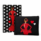 Pack estuche 22x17 cm y libreta 17x24 cm, diseño María Rojo Liso