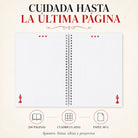 Interior de la libreta con 200 páginas cuadriculadas, diseño María Rojo Liso