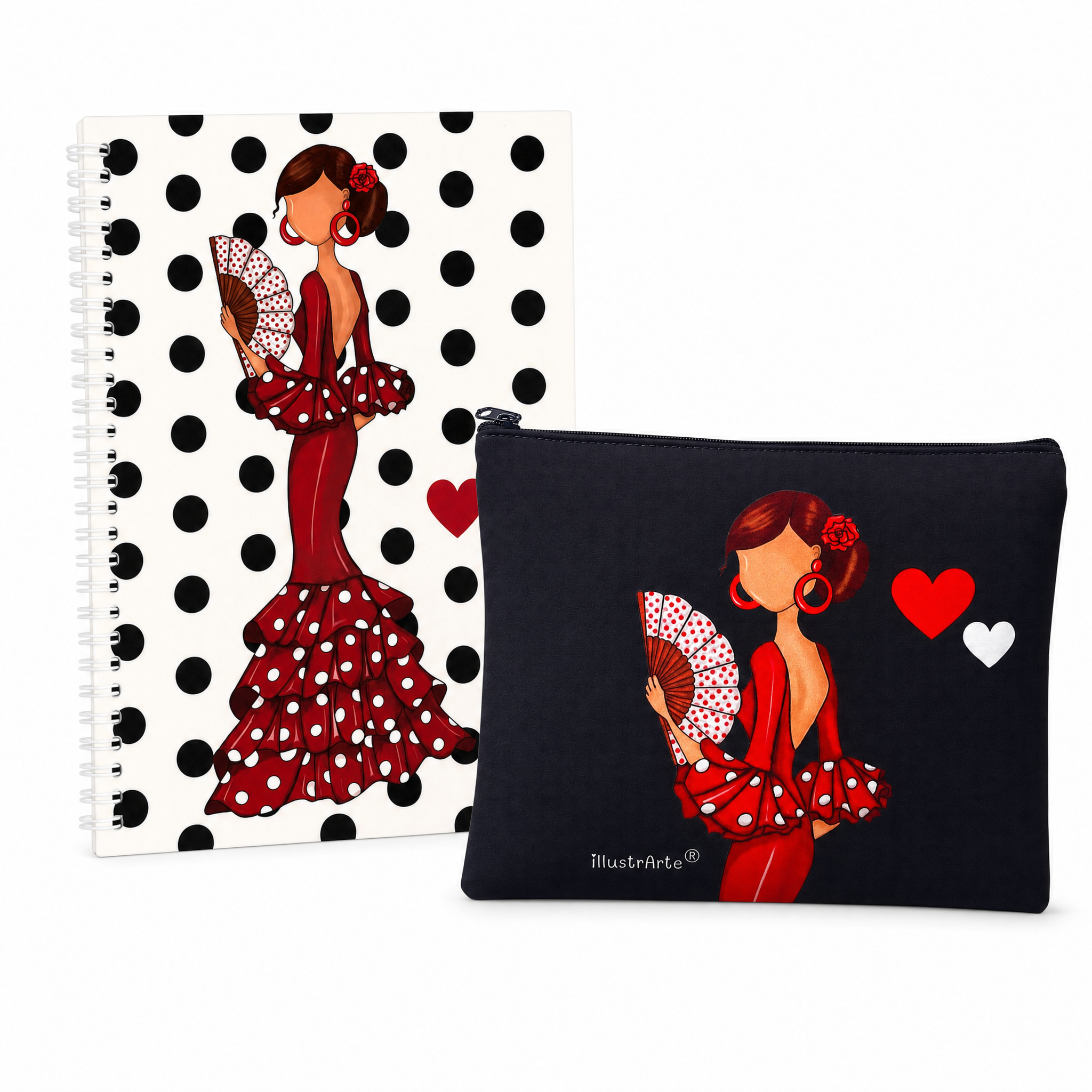 Pack estuche 22x17 cm y libreta 17x24 cm, diseño Pepa Liso
