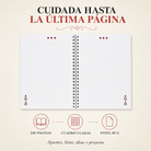 Interior de la libreta con 200 páginas cuadriculadas, diseño María Blanco Fondo Rojo