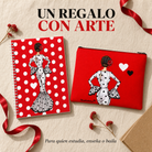 Pack María Blanco Fondo Rojo presentado como idea de regalo