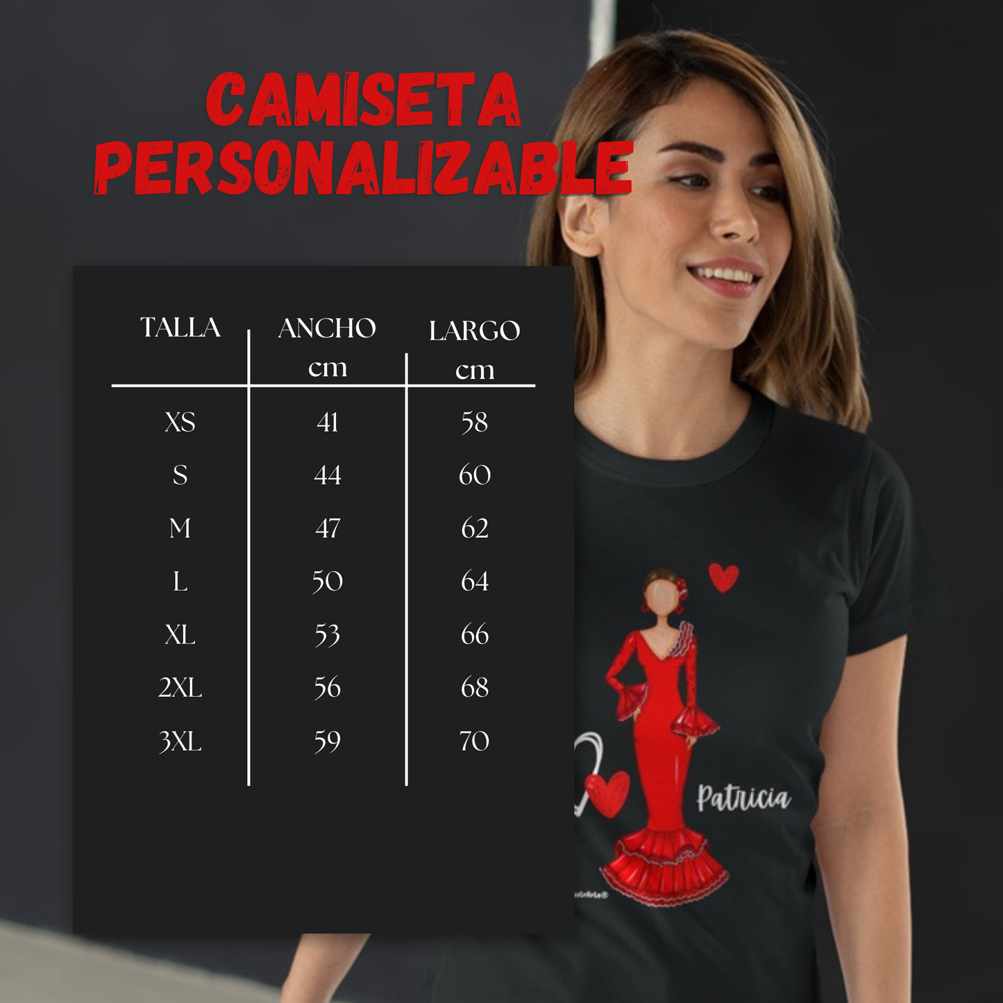 Camiseta Personalizable - Modelo Flamenca Lucía