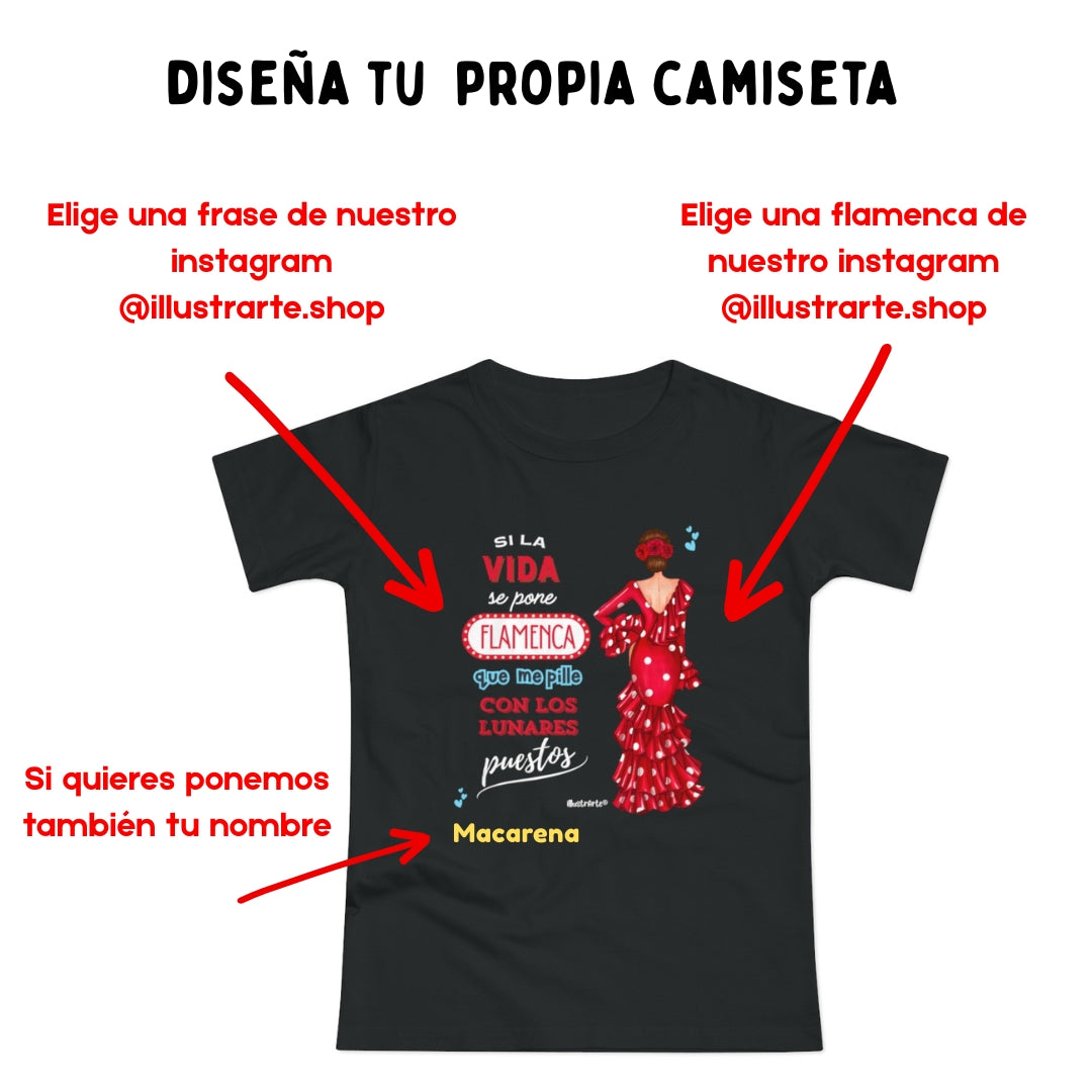 Camiseta Personalizável - Flamenco Modelo Lucía