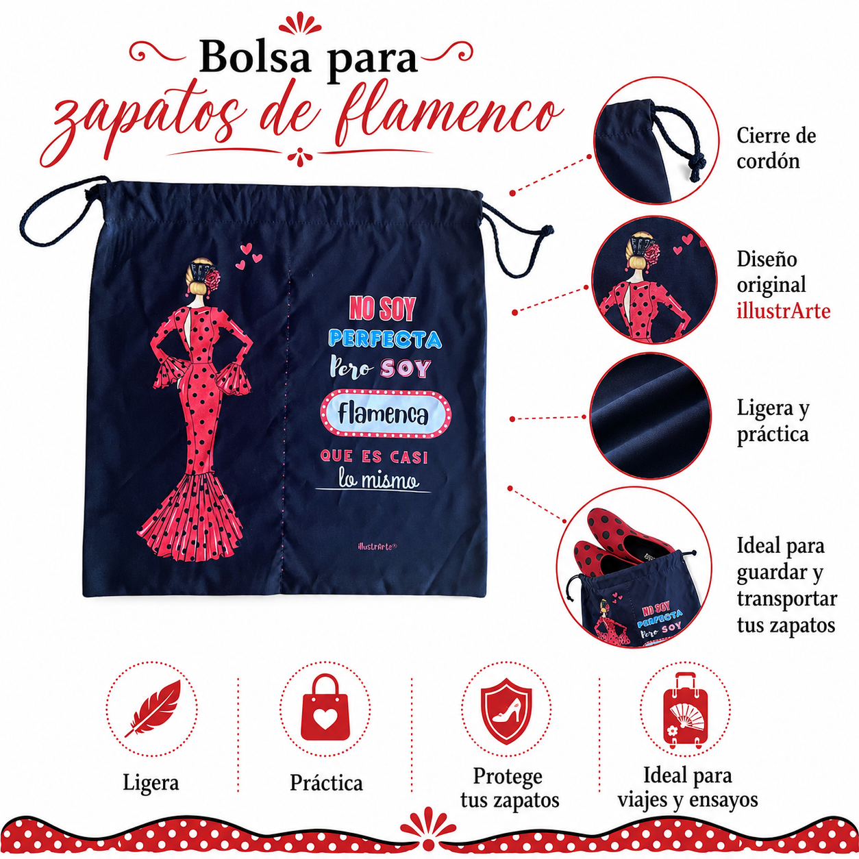 Bolsa para zapatos illustrArte – María Rojo – vista 3