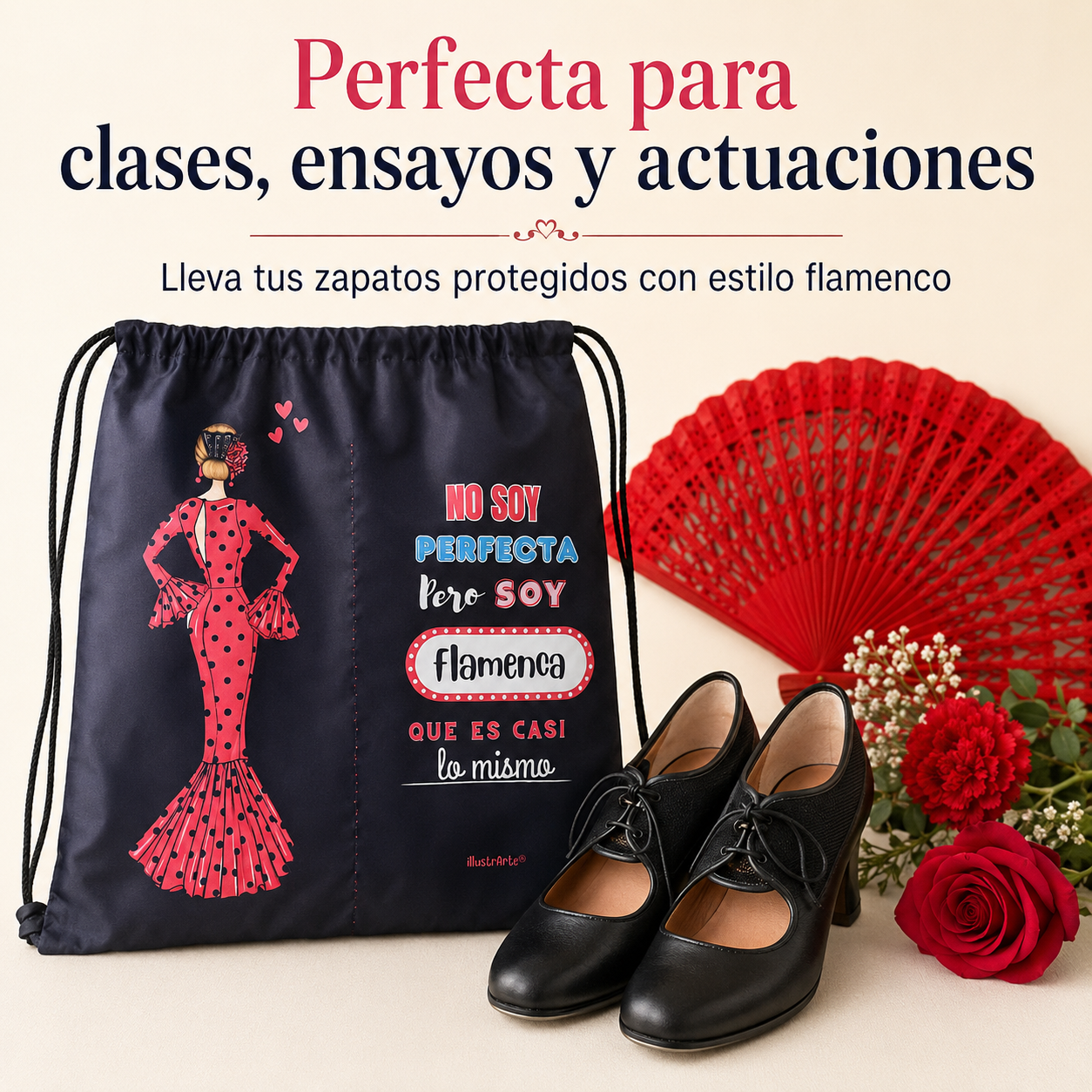 Bolsa para zapatos illustrArte – María Rojo – malla transpirable