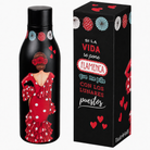 Botella térmica de acero inoxidable illustrArte 500 ml – diseño Macarena, flamenca de lunares, con caja de regalo a juego