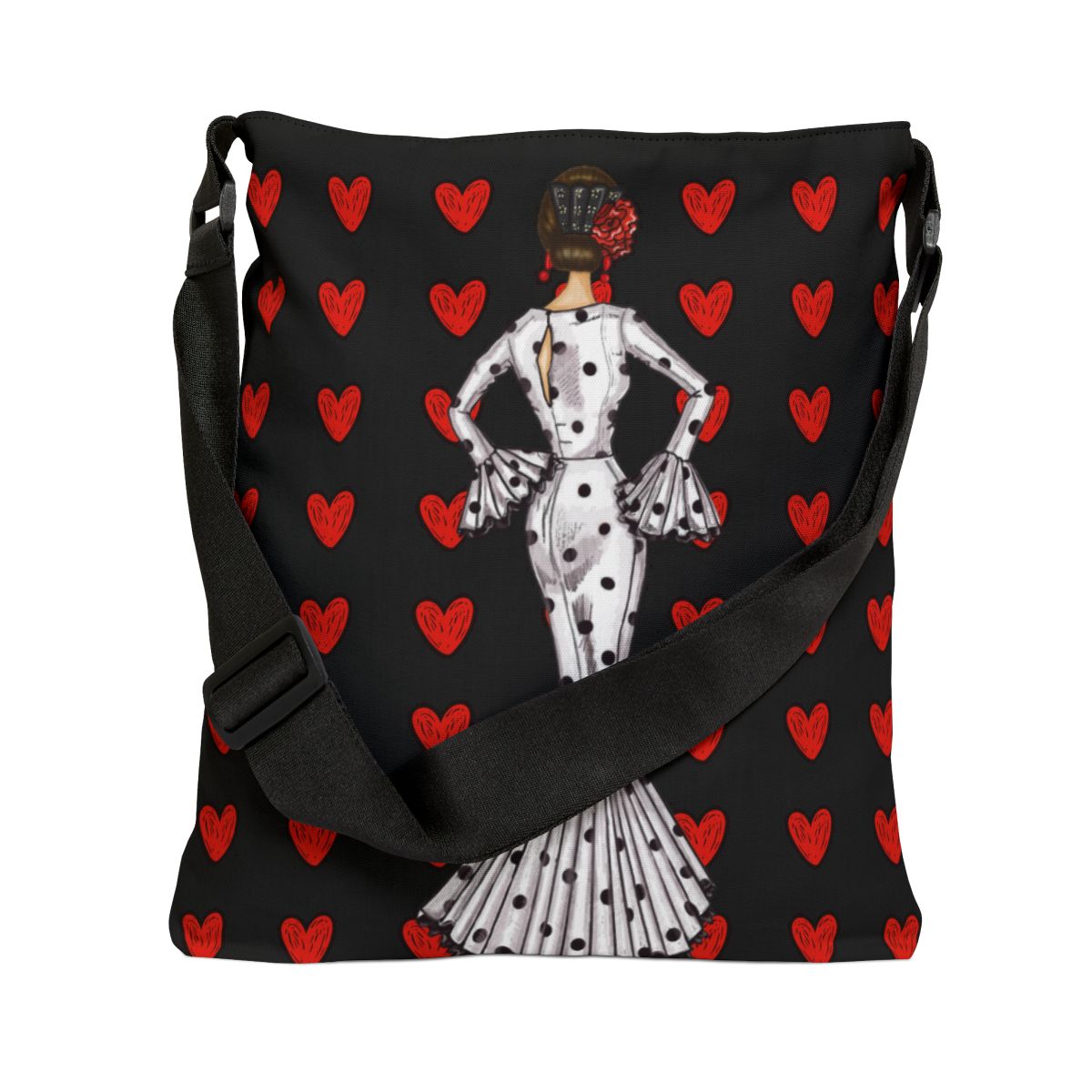 Customizable Adjustable Handles Bag - Veronica Model with Hearts