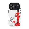 Funda de teléfono personalizada María vestido rojo – iPhone, Samsung, Pixel