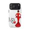Funda de teléfono personalizada María vestido rojo – iPhone, Samsung, Pixel
