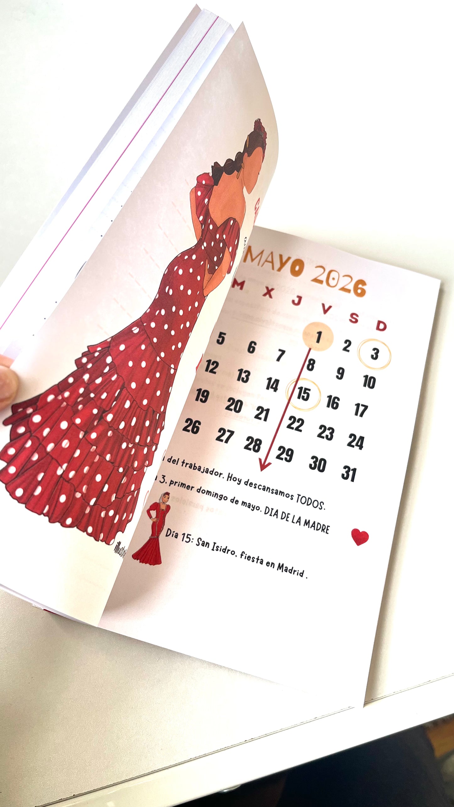 Agenda Flamenca 2026 “Macarena Turquesa” – 2 Días por Página – Ilustraciones Flamencas – Eventos Flamencos del Año – Diseño illustrArte