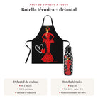 Pack botella térmica y delantal María Rojo: qué incluye