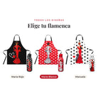 Todos los diseños del pack botella y delantal flamenco