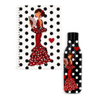Pack botella térmica y libreta flamenca illustrArte, diseño Pepa