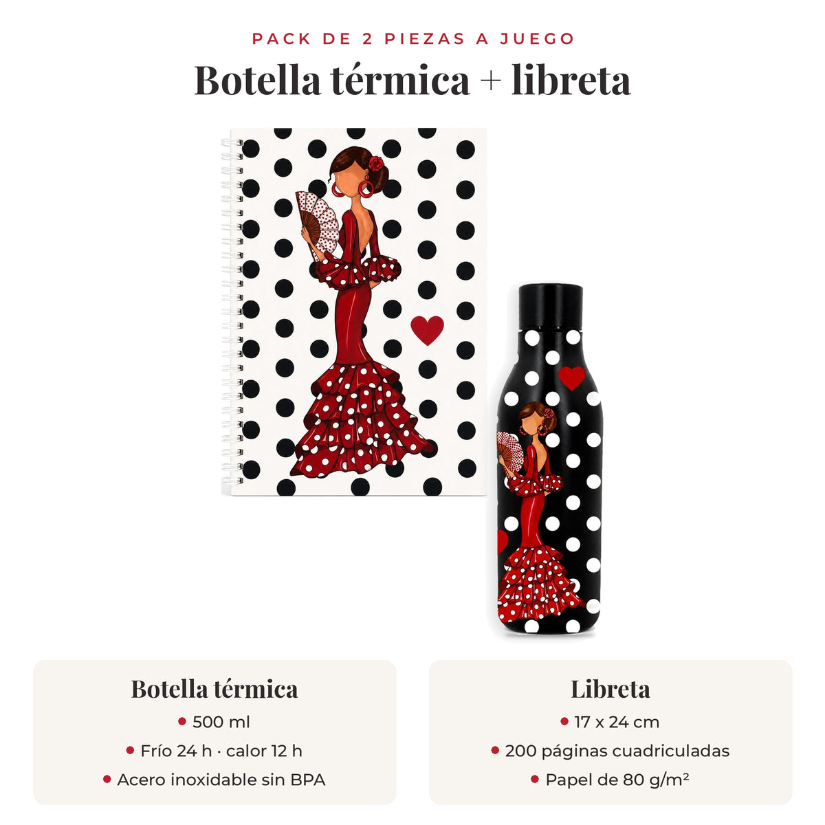 Pack botella térmica y libreta Pepa: qué incluye