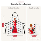 Medidas reales: delantal 78 x 65 cm y taza de 350 ml, diseño Manuela