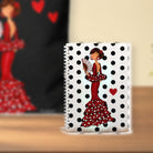 Bolsa Málaga y libreta flamenca Pepa en el escritorio