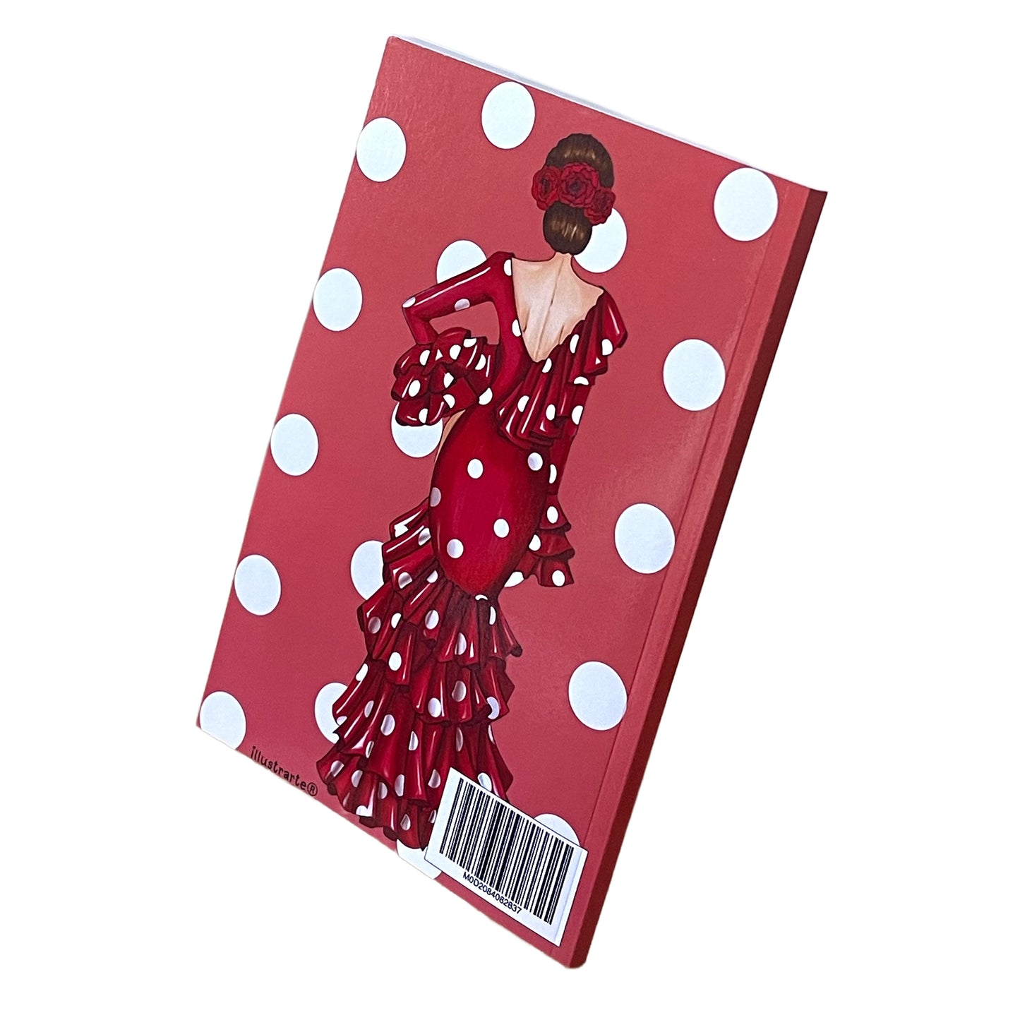 Cuaderno Flamenco “Macarena – Lunares Rojos” – 6×9” (15,24×22,86 cm) – 120 Páginas Rayadas – Diseño illustrArte