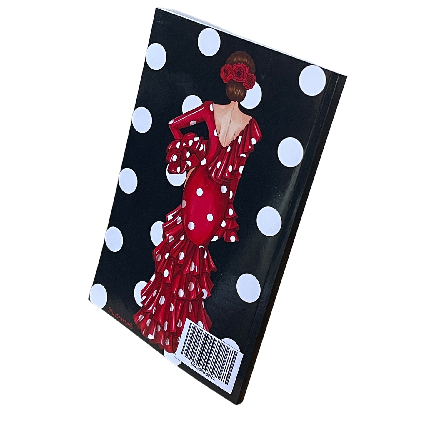 Cuaderno Flamenco “Macarena – Lunares Blancos” – 6×9” (15,24×22,86 cm) – 120 Páginas Rayadas – Diseño illustrArte