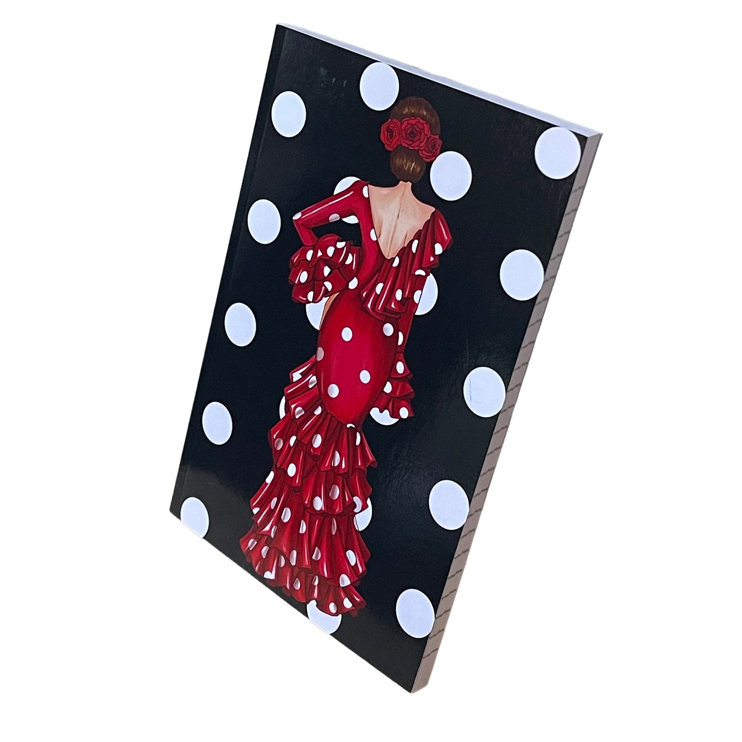 Cuaderno Flamenco “Macarena – Lunares Blancos” – 6×9” (15,24×22,86 cm) – 120 Páginas Rayadas – Diseño illustrArte