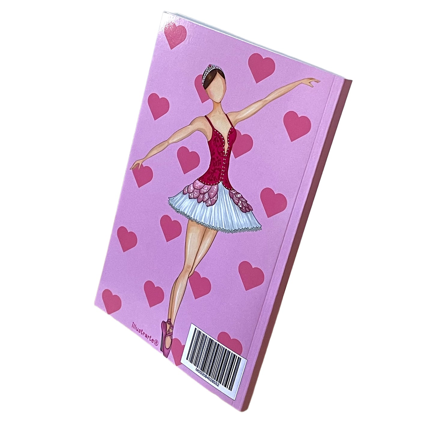 Cuaderno Ballet “Mariela – Corazones Rosa” – 6×9” (15,24×22,86 cm) – 120 Páginas Rayadas – Diseño illustrArte