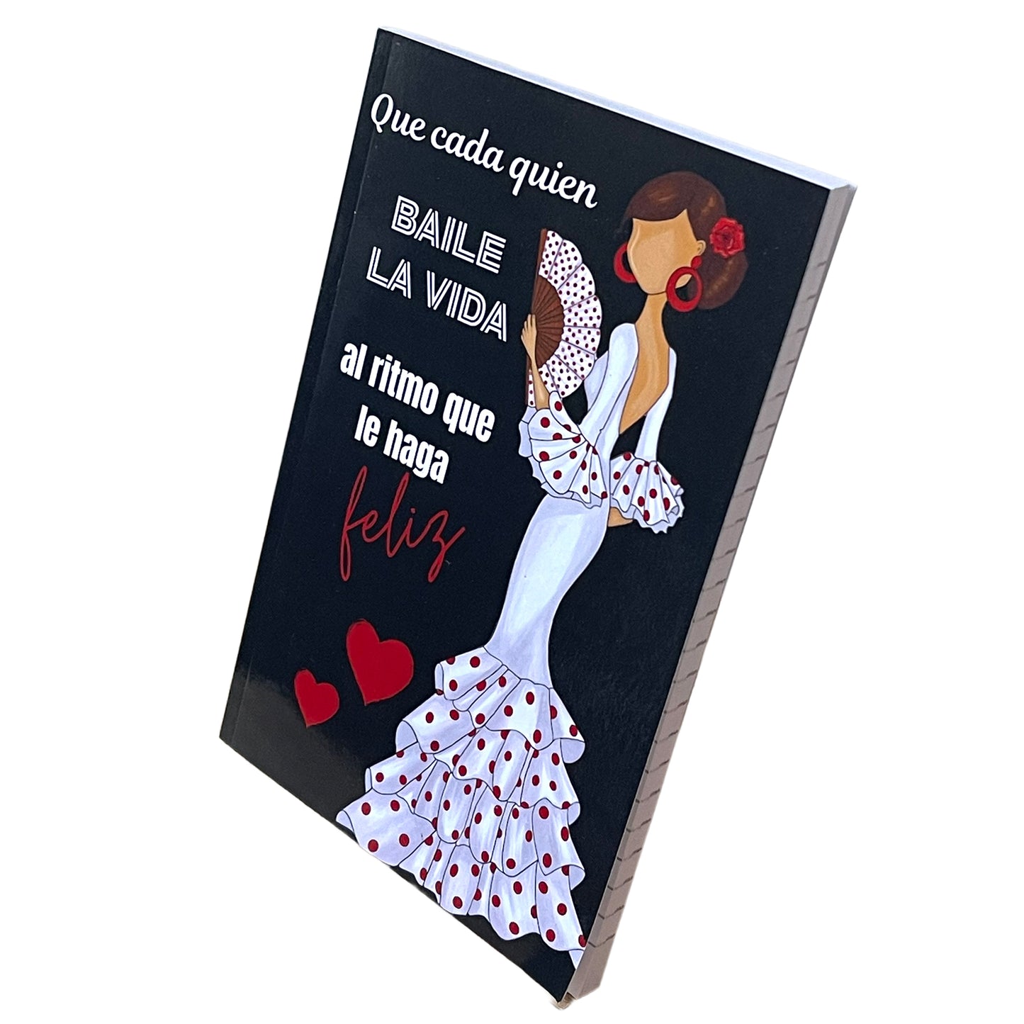 Cuaderno Flamenco “Baile la Vida – Pepa” – 6×9” (15,24×22,86 cm) – 120 Páginas Rayadas – Diseño illustrArte