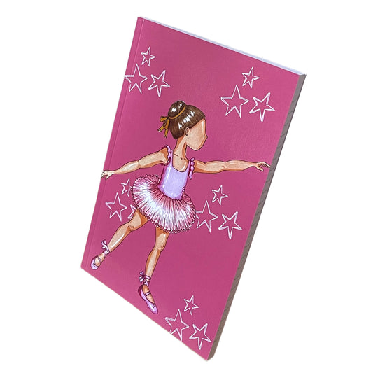 Cuaderno de Ballet “Sofía – Estrellas Blancas” – 6×9” (15,24×22,86 cm) – 120 Páginas Rayadas – Diseño illustrArte