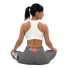 Leggings Danseuse de flamenco, leggings de yoga gris taille haute avec motif robe blanche à pois noirs – illustrArte