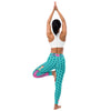 Leggings Danseuse de flamenco, leggings de yoga turquoise taille haute à pois verts avec motif robe rose et châle vert – illustrArte