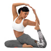 Leggings Danseuse de flamenco, leggings de yoga gris taille haute avec motif robe blanche à pois noirs – illustrArte
