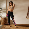 Flamencodanseres-legging, zwarte yogalegging met hoge taille en ontwerp met roze jurk en roze hartjes – illustrArte