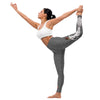 Leggings Danseuse de flamenco, leggings de yoga gris taille haute avec motif robe blanche à pois noirs – illustrArte