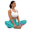 Leggings Danseuse de flamenco, leggings de yoga turquoise taille haute à pois verts avec motif robe rose et châle vert – illustrArte