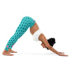 Leggings Danseuse de flamenco, leggings de yoga turquoise taille haute à pois verts avec motif robe rose et châle vert – illustrArte