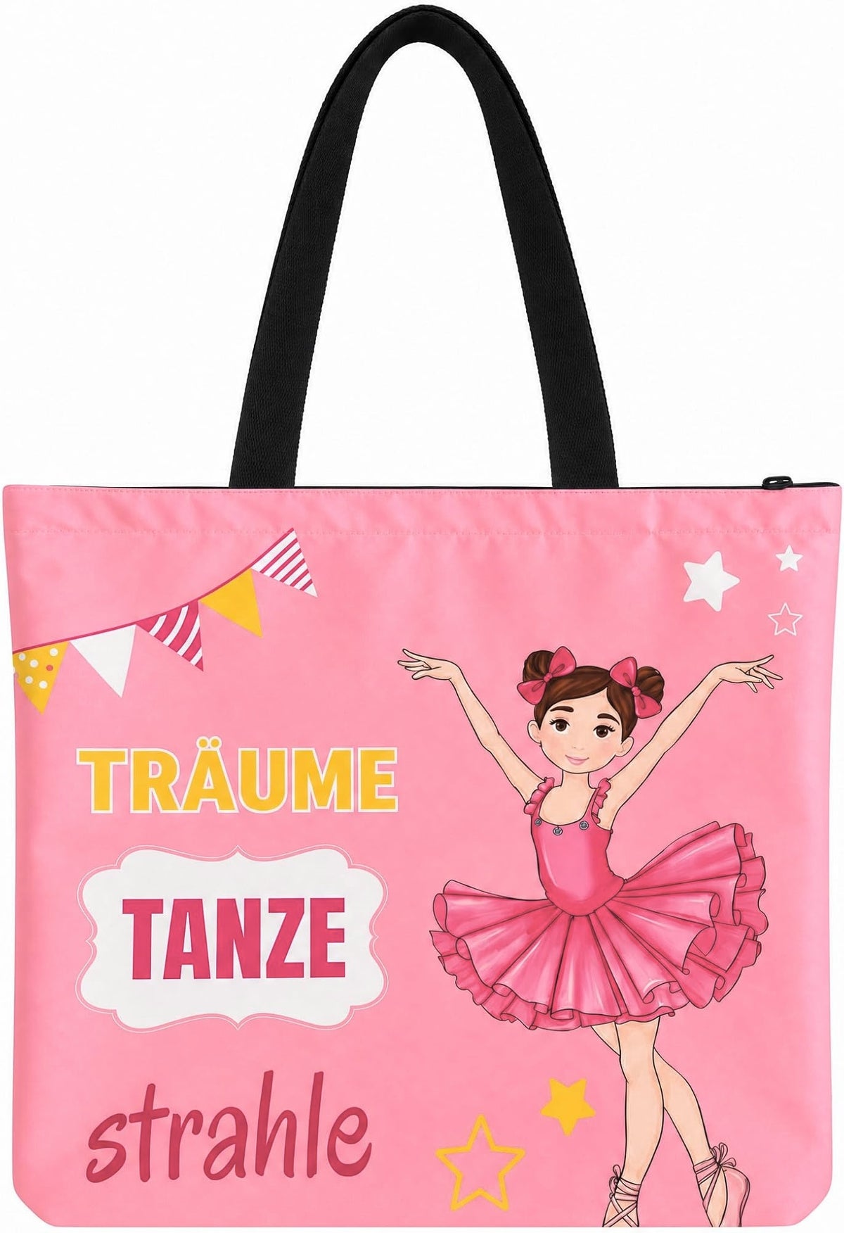 Saco de ballet illustrArte 40 x 40 cm com fecho – design Marina (Träume, Tanze, Strahle) – MAIN