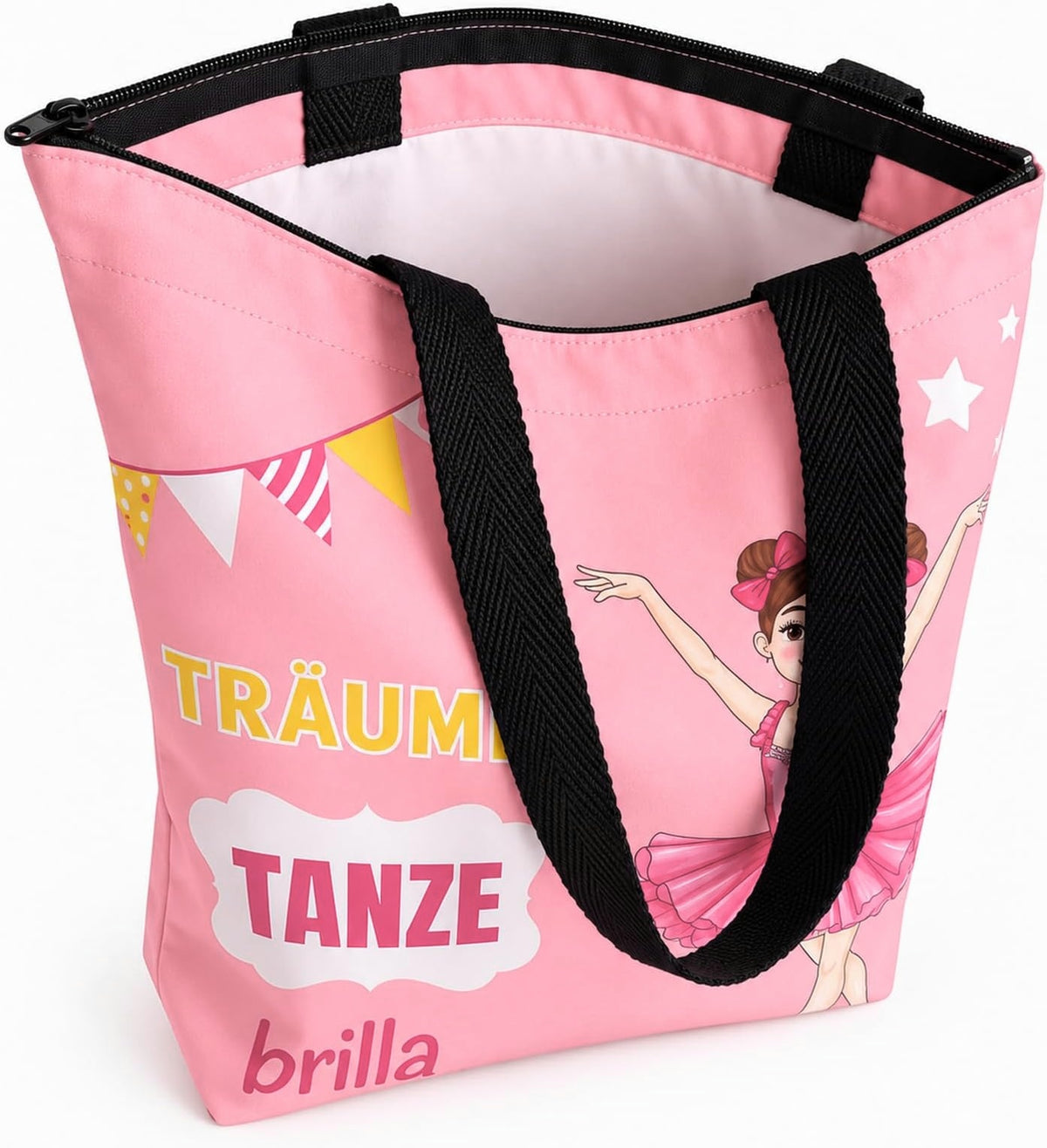 Saco de ballet illustrArte 40 x 40 cm com fecho – design Marina (Träume, Tanze, Strahle) – vista 3