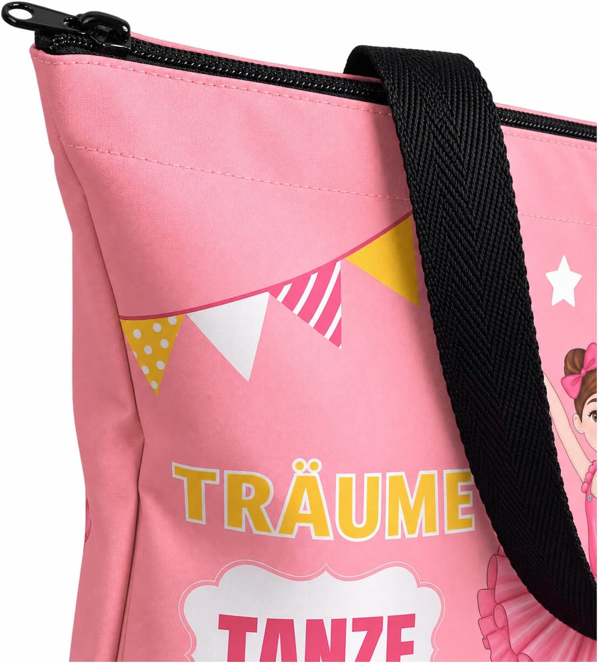 Saco de ballet illustrArte 40 x 40 cm com fecho – design Marina (Träume, Tanze, Strahle) – vista 7