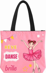 Ballettas illustrArte 40 x 40 cm met rits – ontwerp Marina (Rêve, Danse, Brille) – hoofdafbeelding