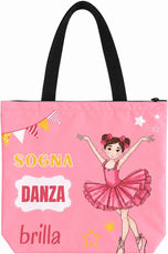 Ballettas illustrArte 40 x 40 cm met rits – ontwerp Marina (Sogna, Danza, Brilla) – hoofdafbeelding