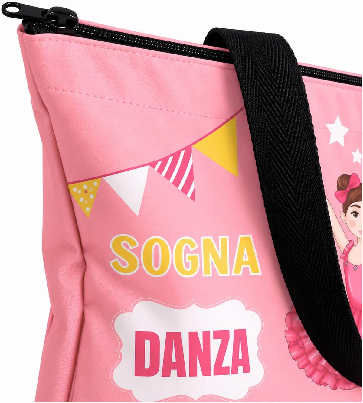 Saco de ballet illustrArte 40 x 40 cm com fecho – design Marina (Sogna, Danza, Brilla) – vista 7