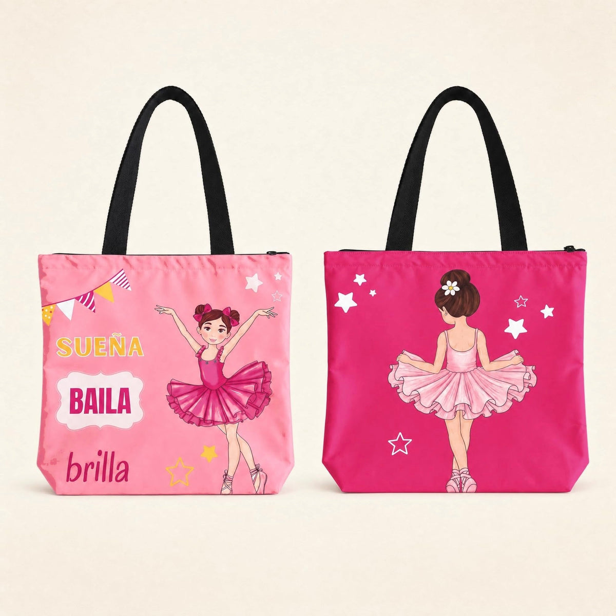 Saco de ballet illustrArte 40 x 40 cm com fecho – design Marina (Sogna, Danza, Brilla) – vista 8
