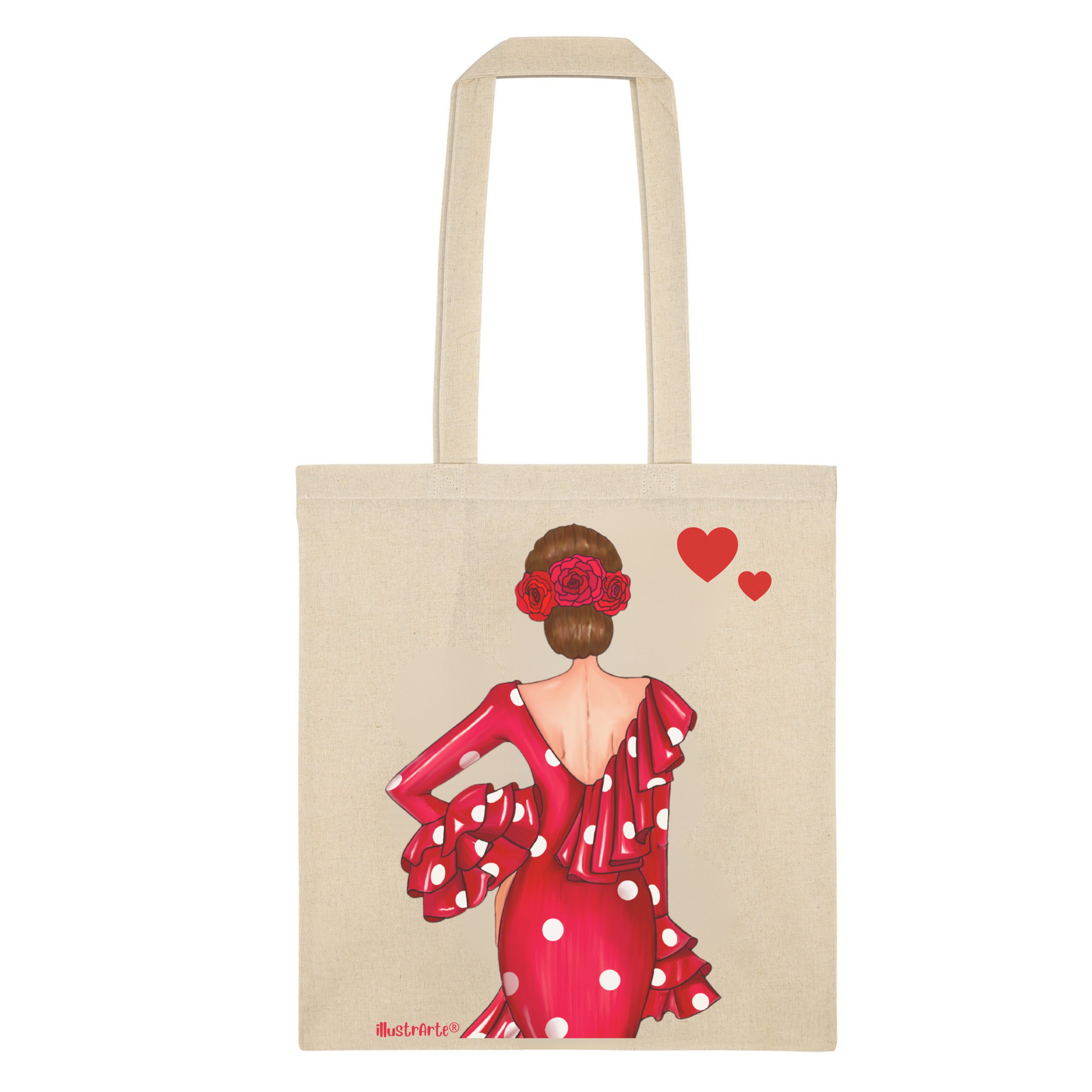 Bolsa tote Cádiz illustrArte 38 x 42 cm – diseño Macarena roja