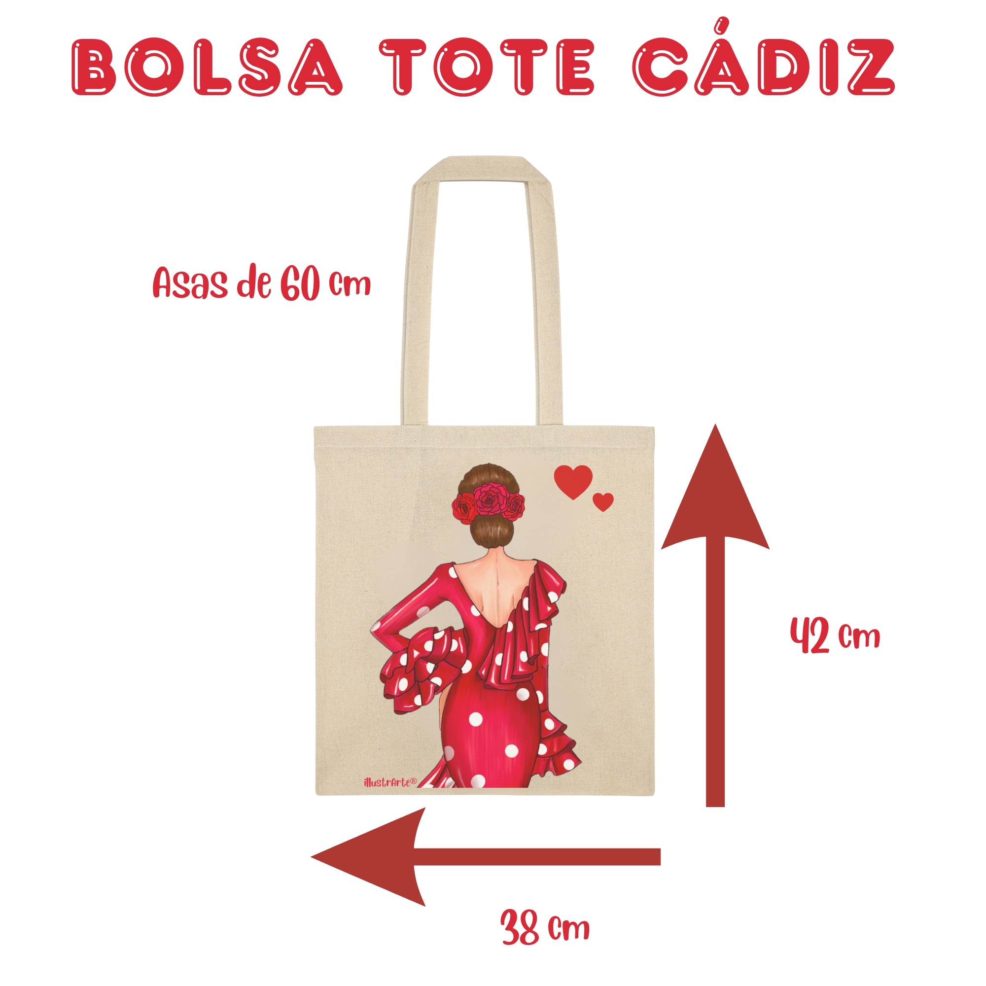 Bolsa tote Cádiz illustrArte – Macarena roja – vista 5