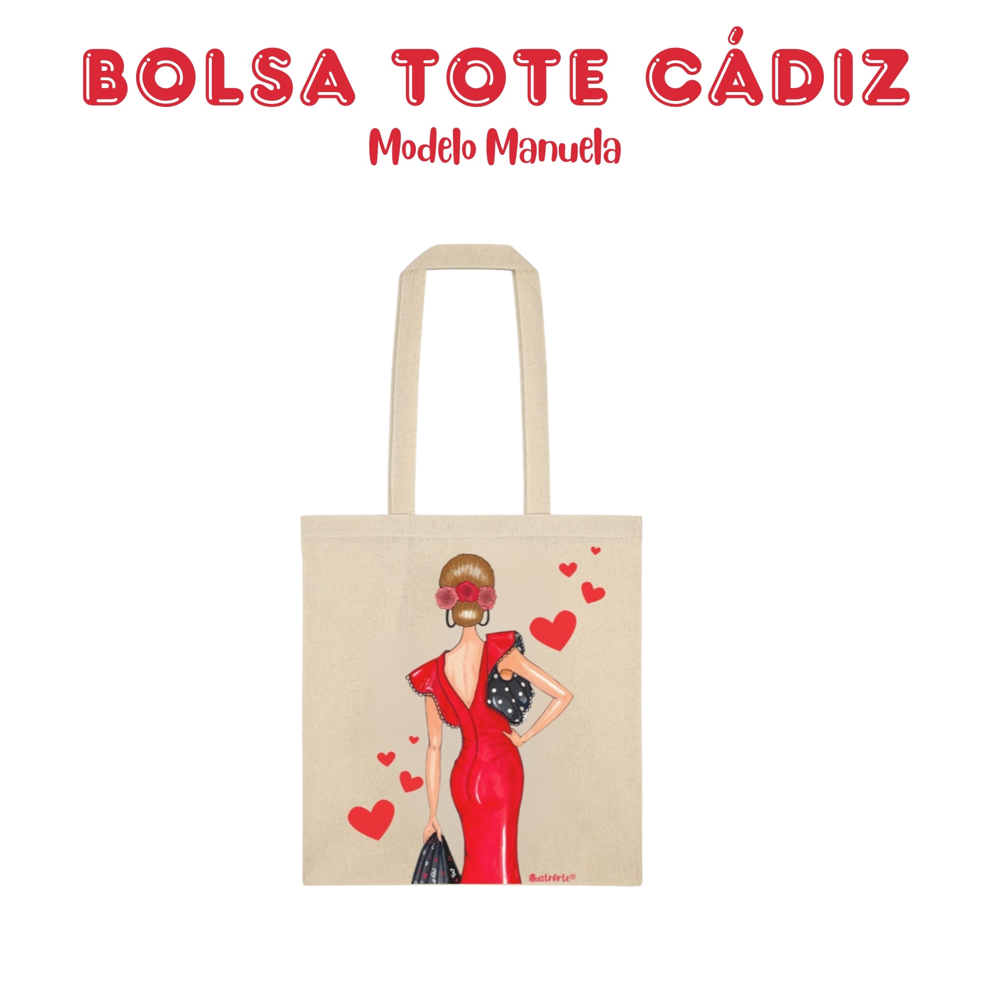 Bolsa tote Cádiz illustrArte – Manuela roja – vista 10