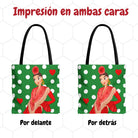 Bolsa tote Málaga illustrArte – Lucía, verde con lunares – vista 4