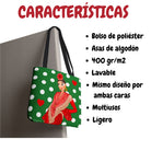 Bolsa tote Málaga illustrArte – Lucía, verde con lunares – vista 6