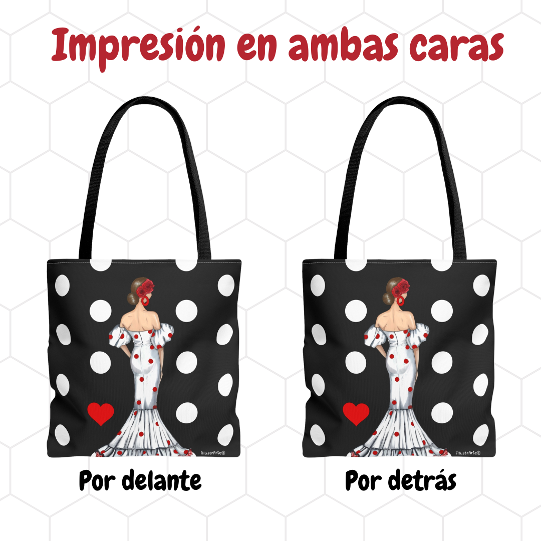 Bolsa tote Málaga illustrArte – Maite con lunares – vista 3