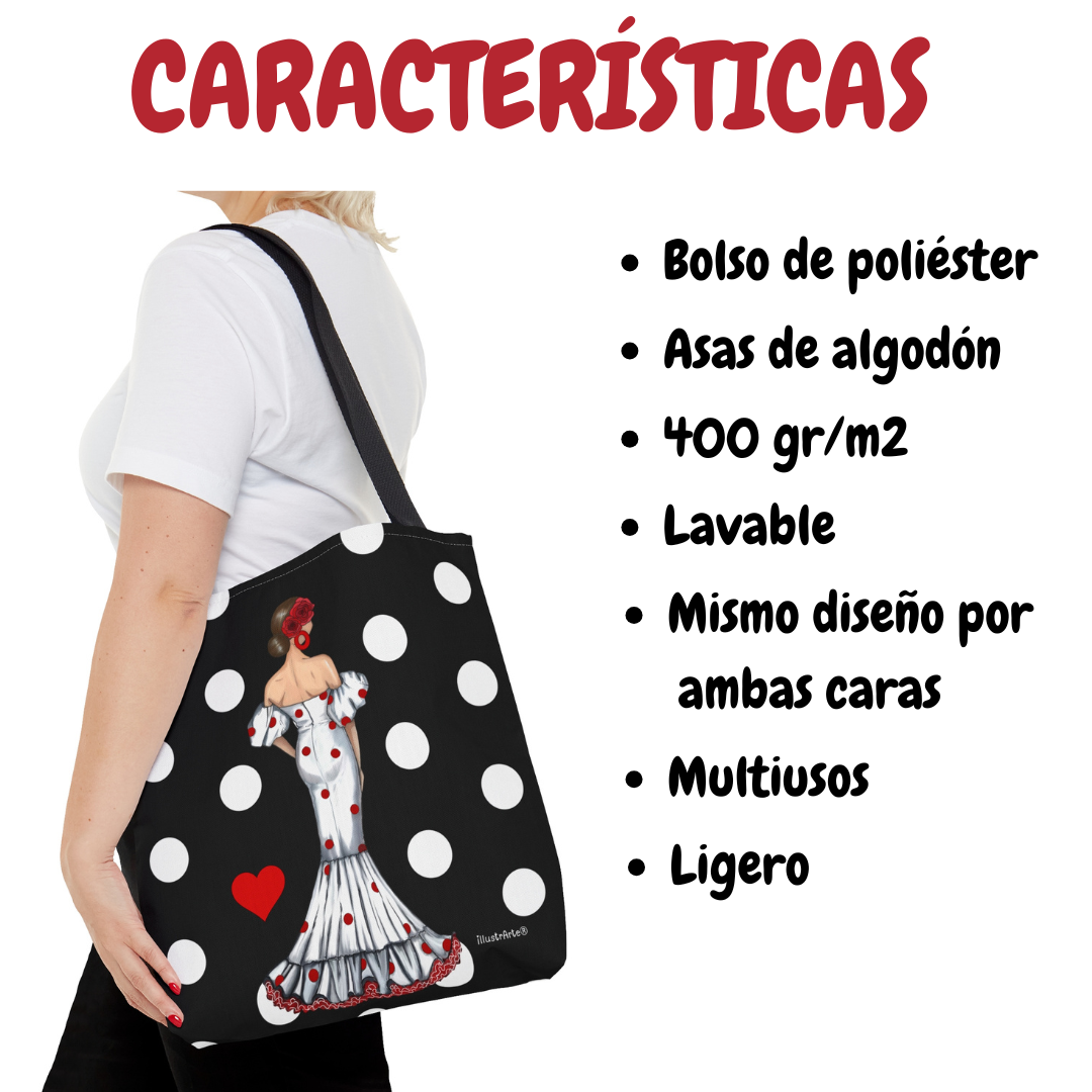 Bolsa tote Málaga illustrArte – Maite con lunares – vista 7