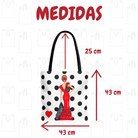 Bolsa tote Málaga illustrArte – Manuela, rojo con lunares – vista 3