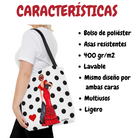 Bolsa tote Málaga illustrArte – Manuela, rojo con lunares – vista 5